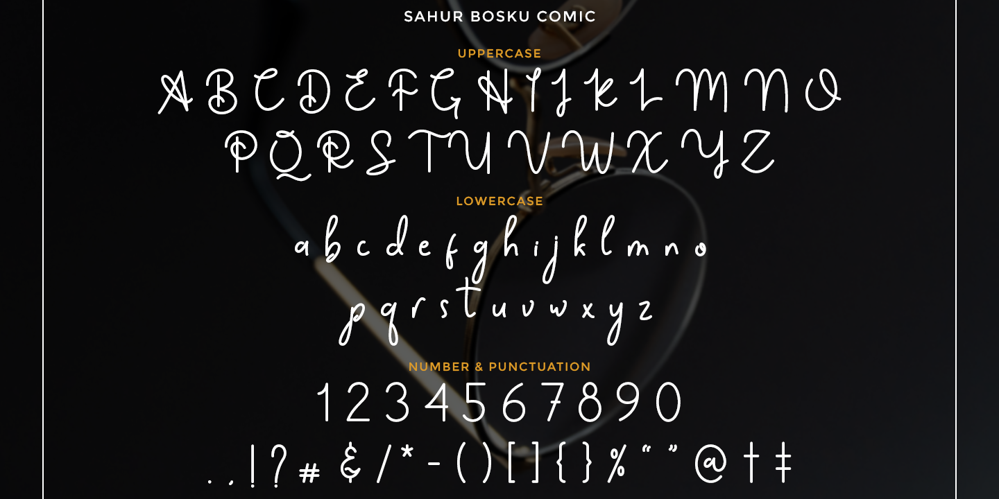 Beispiel einer Sahur Bosku Script-Schriftart